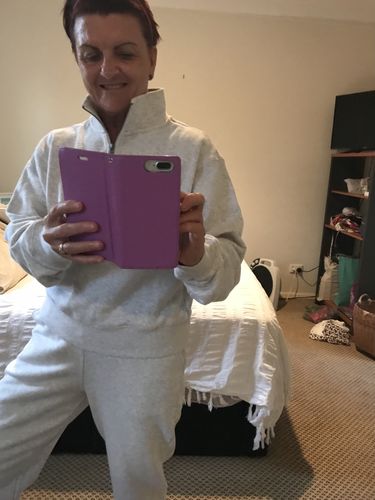 Customer photo review of Womens Quarter Zip White Marle