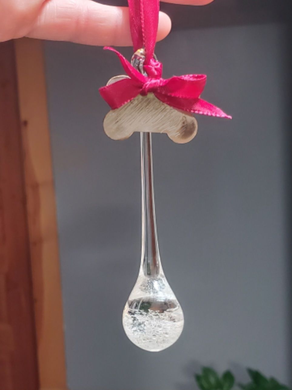 Customer photo review of Suncatcher Drop with Infused Cremation Ashes