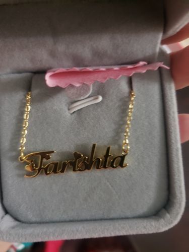 Customer photo review of Blush Name Necklace