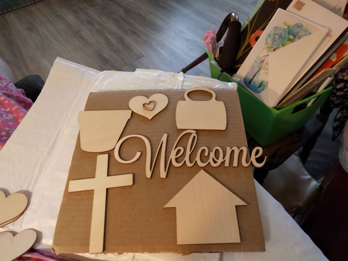 Customer photo review of Unfinished Wooden Flower Pot Shape - Flower - Craft - up to 24" DIY