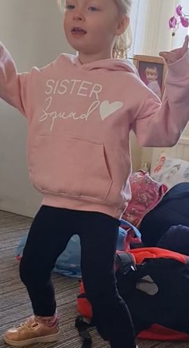 Customer photo review of CL Sister Squad Heart Hoodies Light Pink