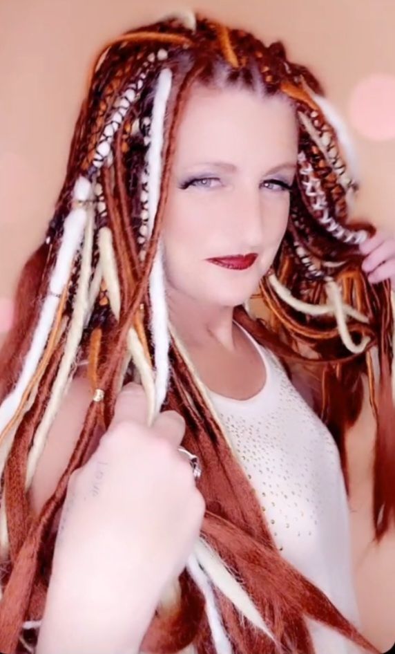 Customer photo review of Dark Red  - (1 pack of 5 Dreads)