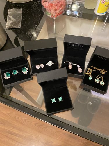 Customer photo review of Louily Yellow Gold Moon Design Round Cut Paraiba Tourmaline Pendant Necklace In Sterling Silver