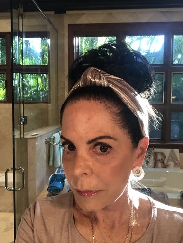 Customer photo review of IVORY BLOSSOM DAPHNE CRYSTAL HOOP EARRINGS