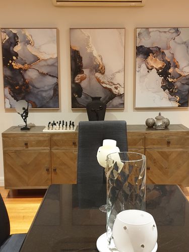 Customer photo review of Light On The Water | Abstract Art Trio