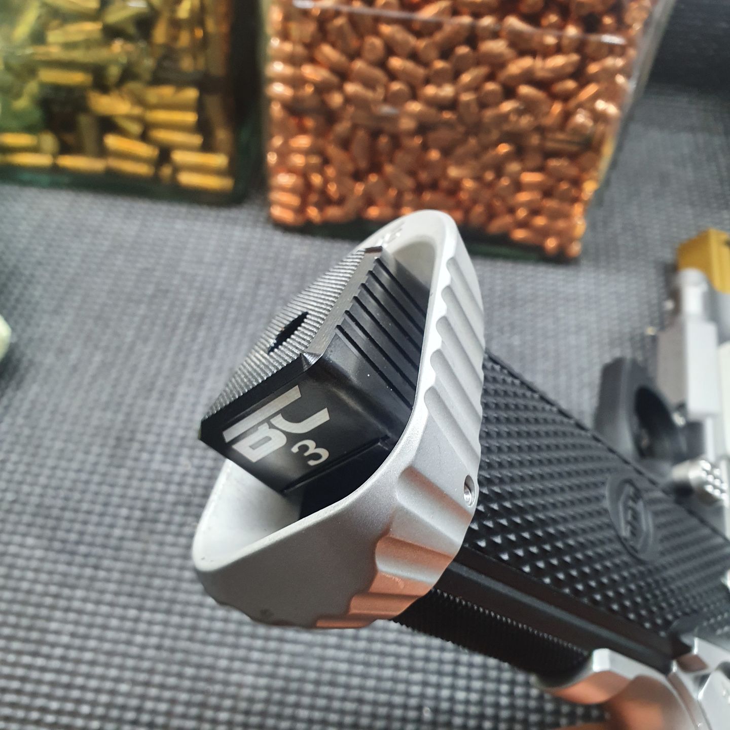 Customer photo review of STI 2011 Staccato/BUL Armory | Brass | Double Stack Long Magazine Base Pad Set