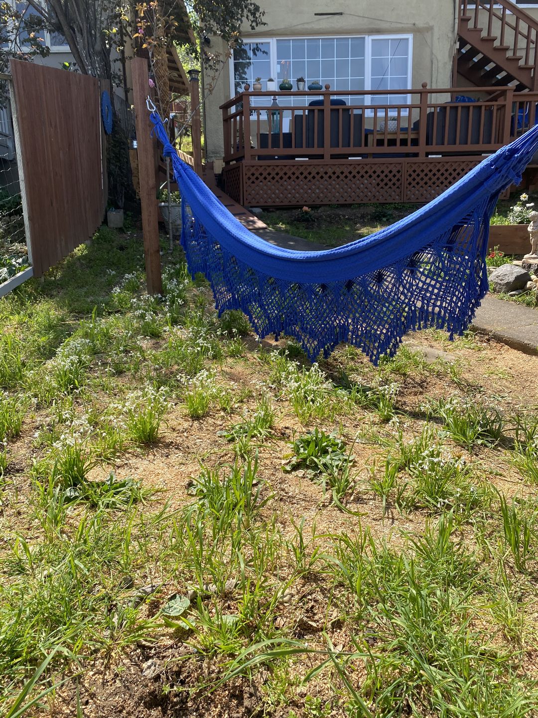 Customer photo review of Blue Luxury Hammock with macrame - 14ft x 5ft - Brazilian Premium Double Handmad