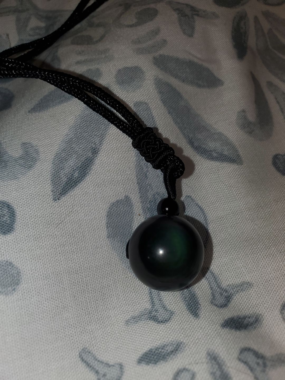 Customer photo review of Obsidian Stone Necklace