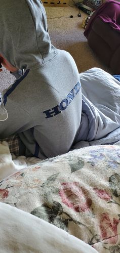 Customer photo review of Honda Racing Team Hoodie (1968) - Gray