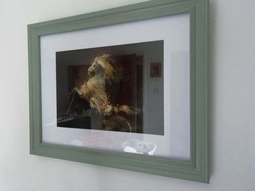 Customer photo review of The Prancing Grey Horse, vintage artwork by Theodore Gericault, vintage art, A3 (16x12") Poster Print