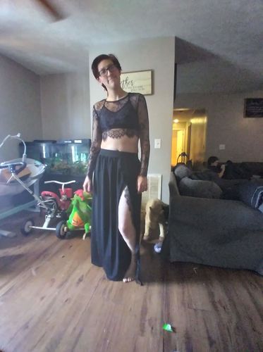 Customer photo review of Mesh Elegant Sexy Skirt Set