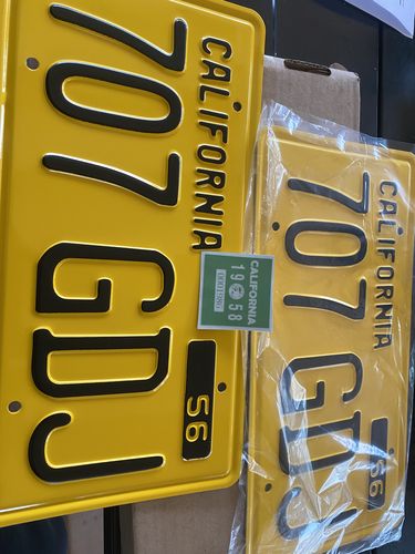 Customer photo review of 1956 CALIFORNIA LICENSE PLATE 6"x12" (156.5mm x 305mm)