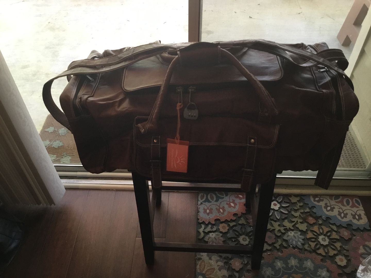 Customer photo review of Genuine Leather Traveler Overnight Weekender Duffle Bag