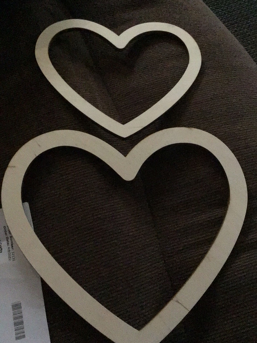Customer photo review of Unfinished Wooden Border Hollow Frame Heart Silhoutte - Craft- up to 24" DIY