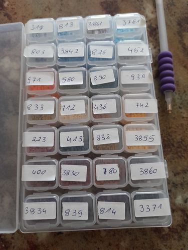 Customer photo review of Diamond Painting L Aufbewahrungsbox mit 28 Fächer Zubehör