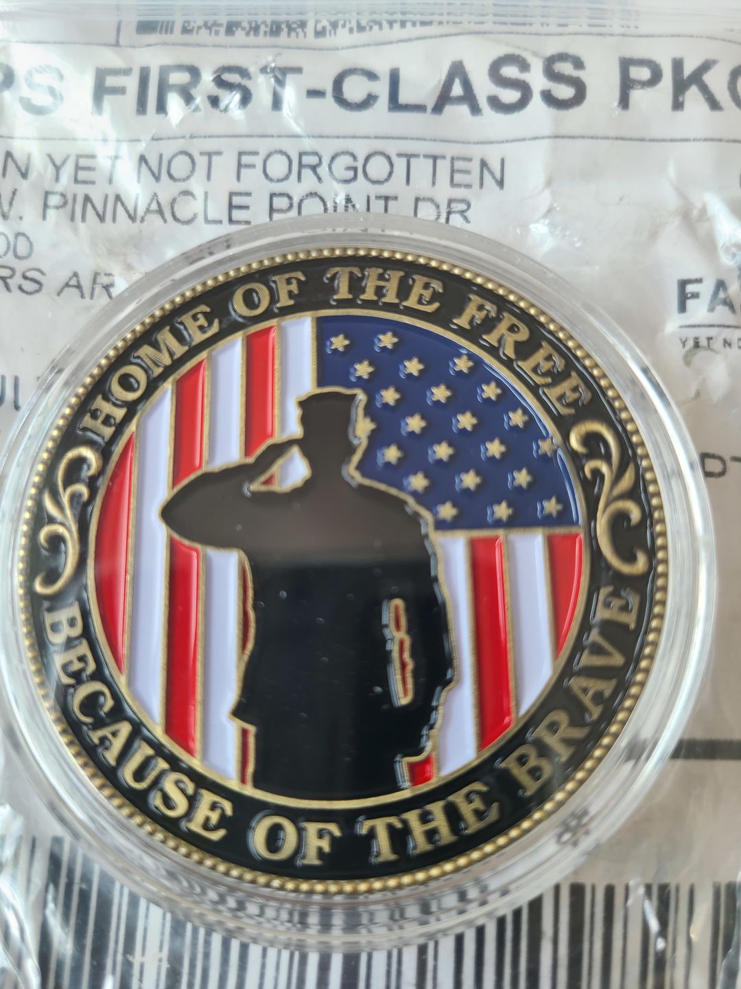 Customer photo review of Home of the Free - Thank You For Your Service Coin Bundle (5pcs)