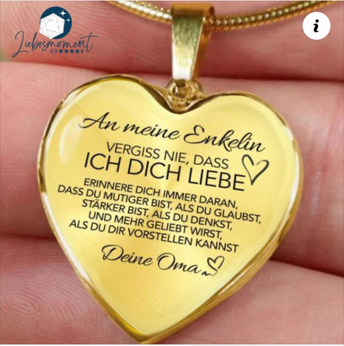 Customer photo review of Herz-Halskette - An meine Enkelin von Oma