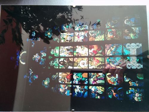 Customer photo review of St. Vitus Cathedral, Mucha's window artwork by Alphonse Mucha, A3 (16x12") Reproduction Poster Print print