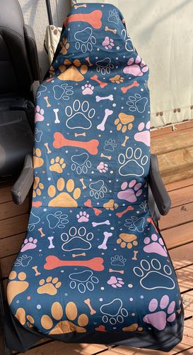 Customer photo review of Dog Paws Car Seat Covers Custom Car Accessories For Dog Lovers
