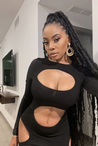 Customer photo review of Solid Cut Out Mini Dress