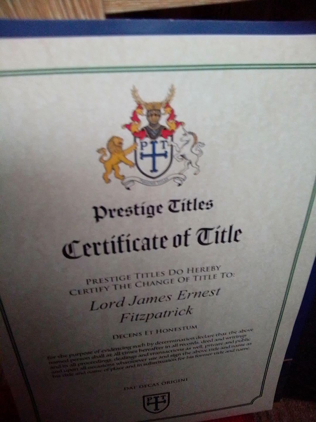 Customer photo review of Frame your certificate