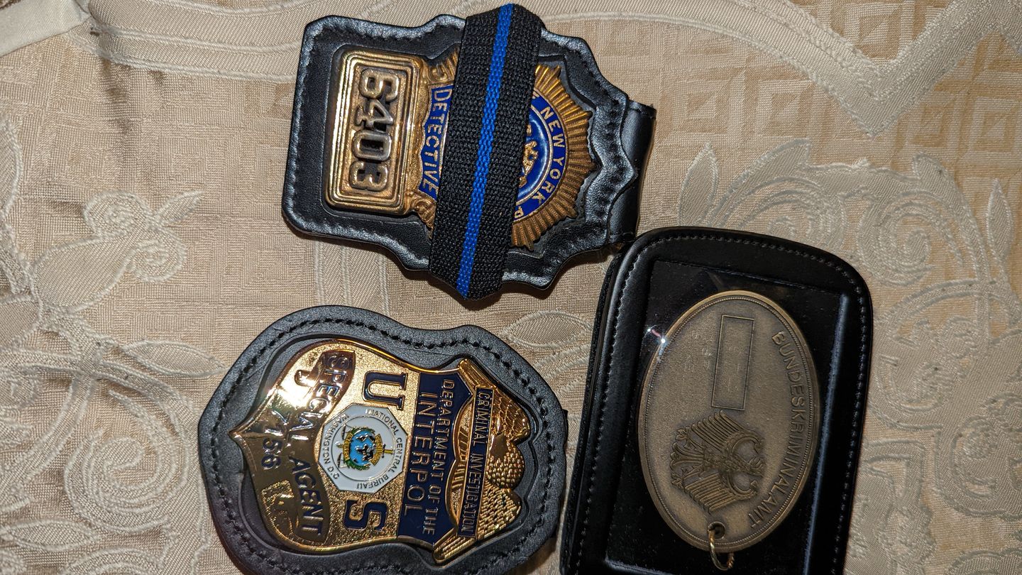 Customer photo review of NY New York Police Officer Badge Replica Movie Props *Customizable Badge Number*