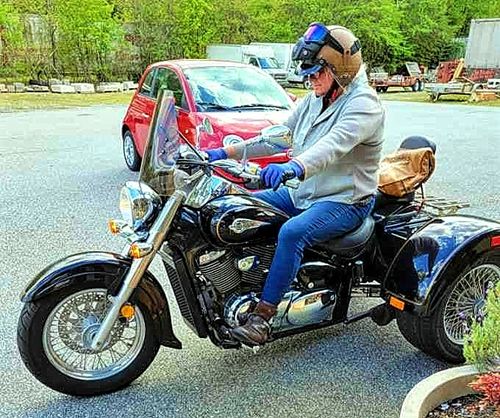 Customer photo review of Premium Leather Helmet 3/4