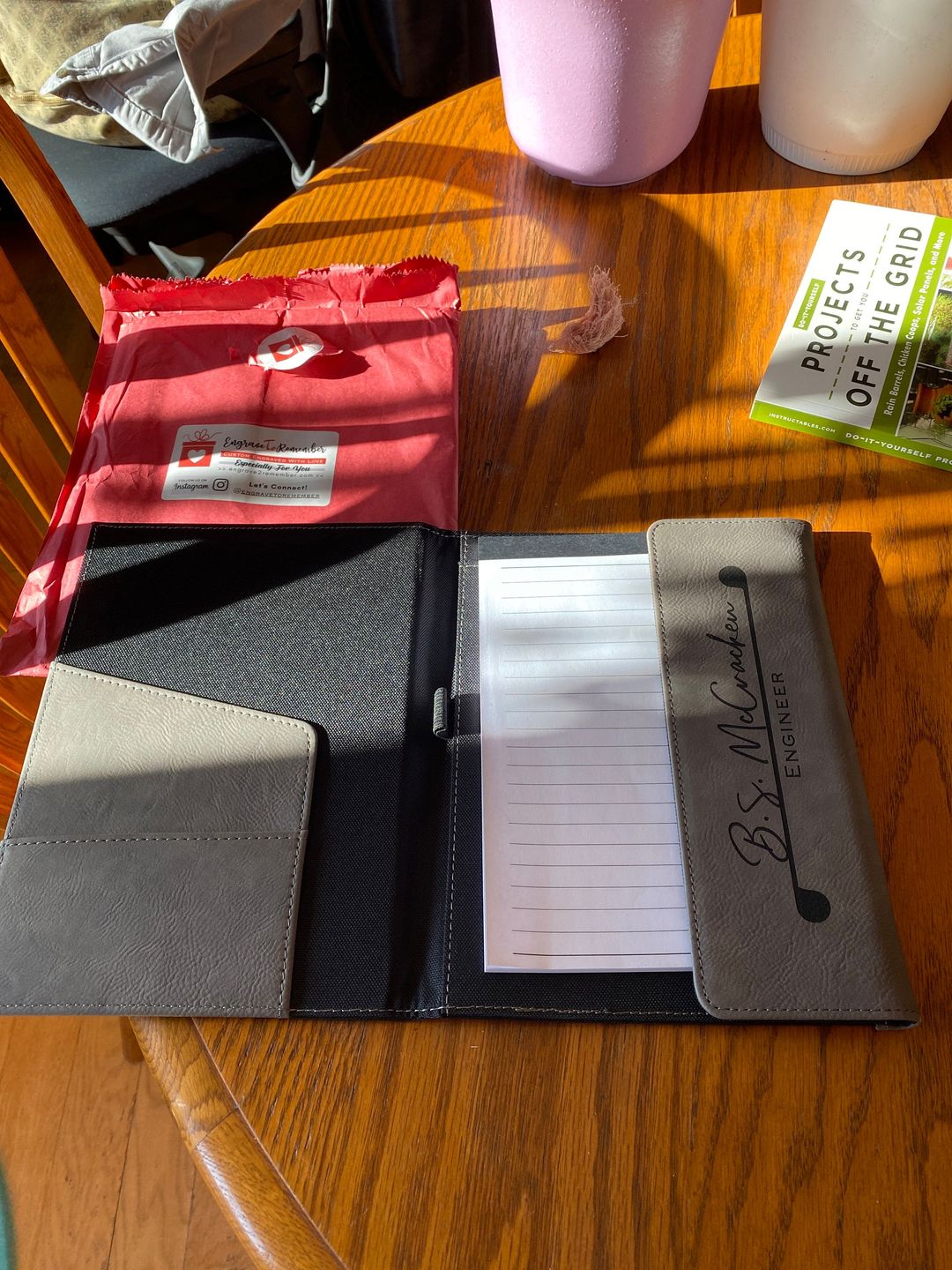 Customer photo review of Personalized Portfolio with Refillable Notepad
