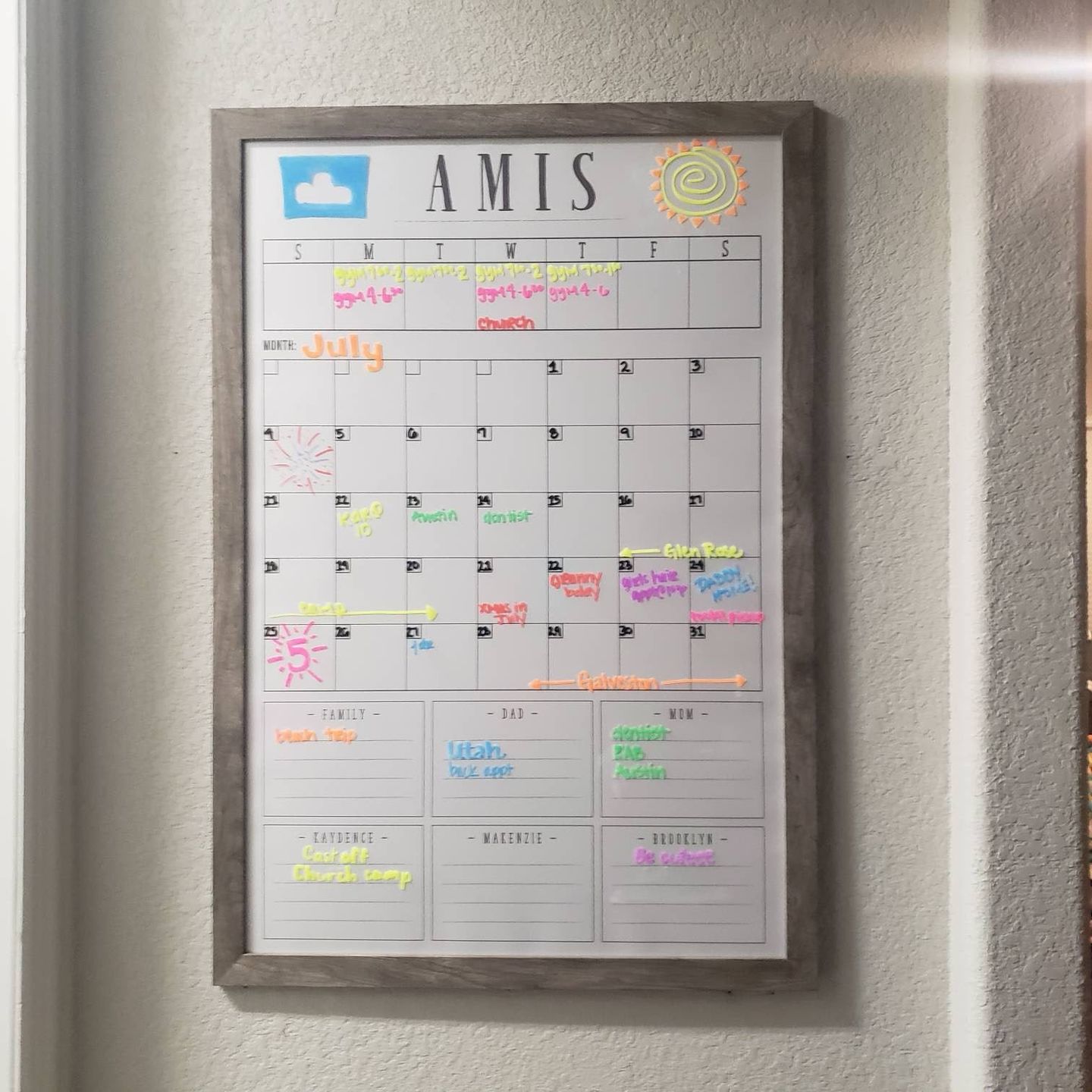 Customer photo review of Week & Month Combo Vertical Whiteboard + 6 custom boxes | Swanson Style
