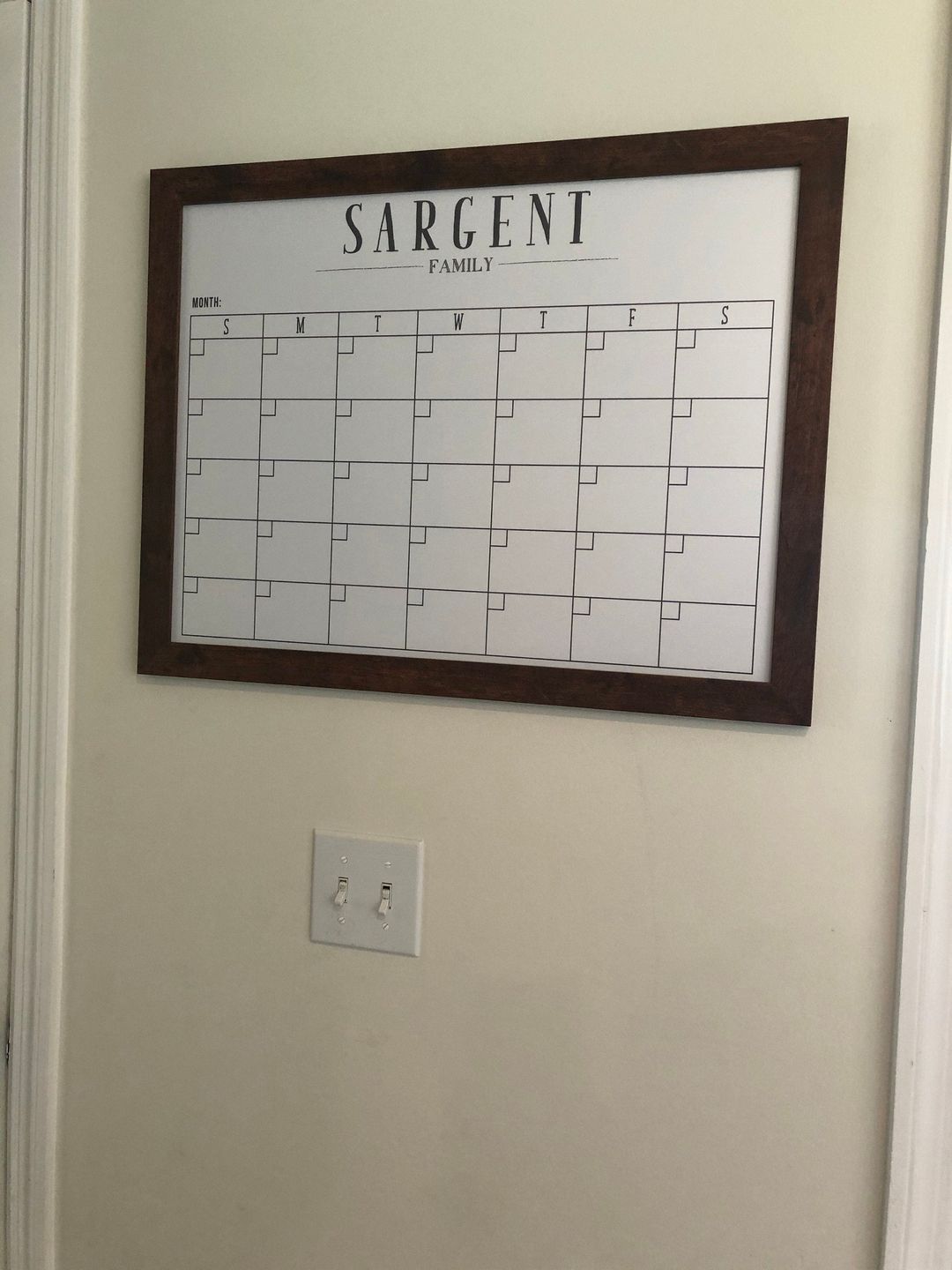 Customer photo review of Monthly Framed Horizontal Whiteboard | Swanson Style