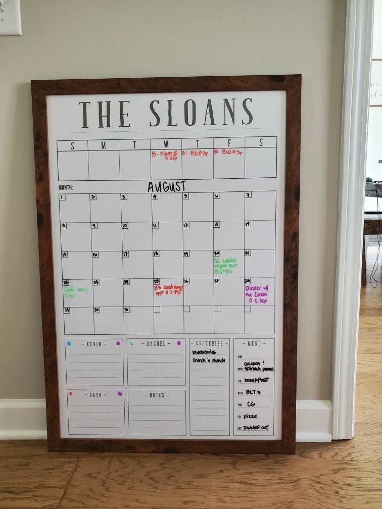Customer photo review of Week & Month Combo Vertical Whiteboard + 6 custom boxes | Swanson Style