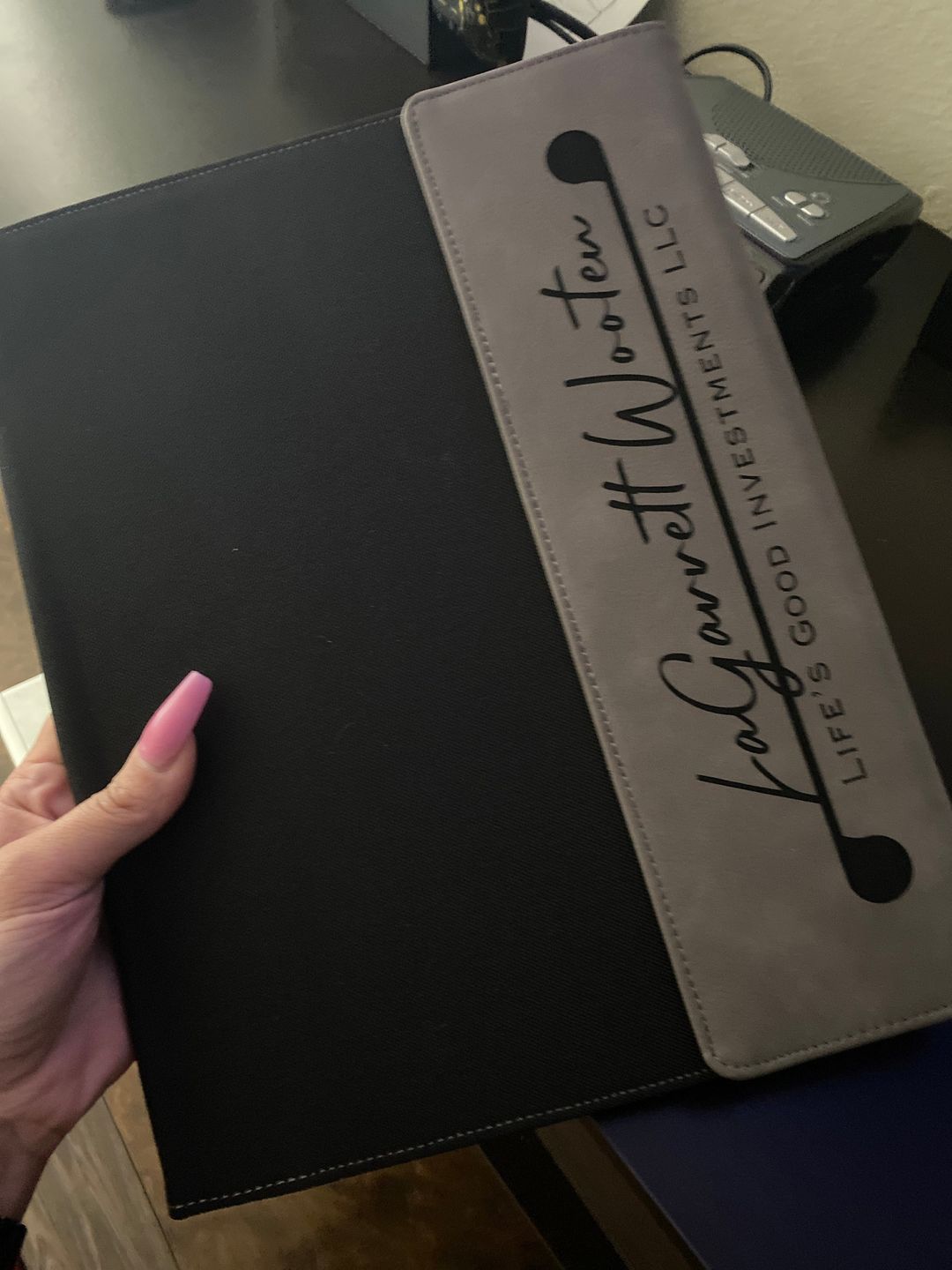 Customer photo review of Personalized Portfolio with Refillable Notepad
