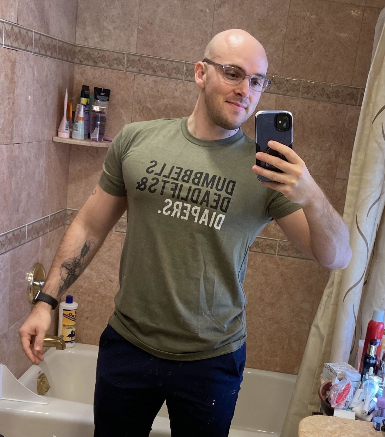 Customer photo review of Military Green Triple D T-Shirt