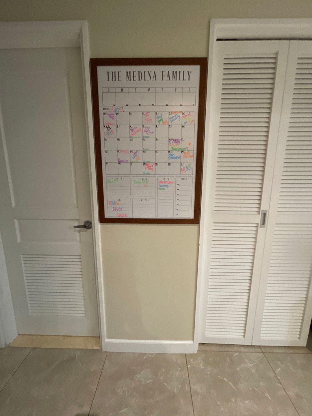 Customer photo review of Week & Month Combo Vertical Whiteboard + 6 custom boxes | Swanson Style