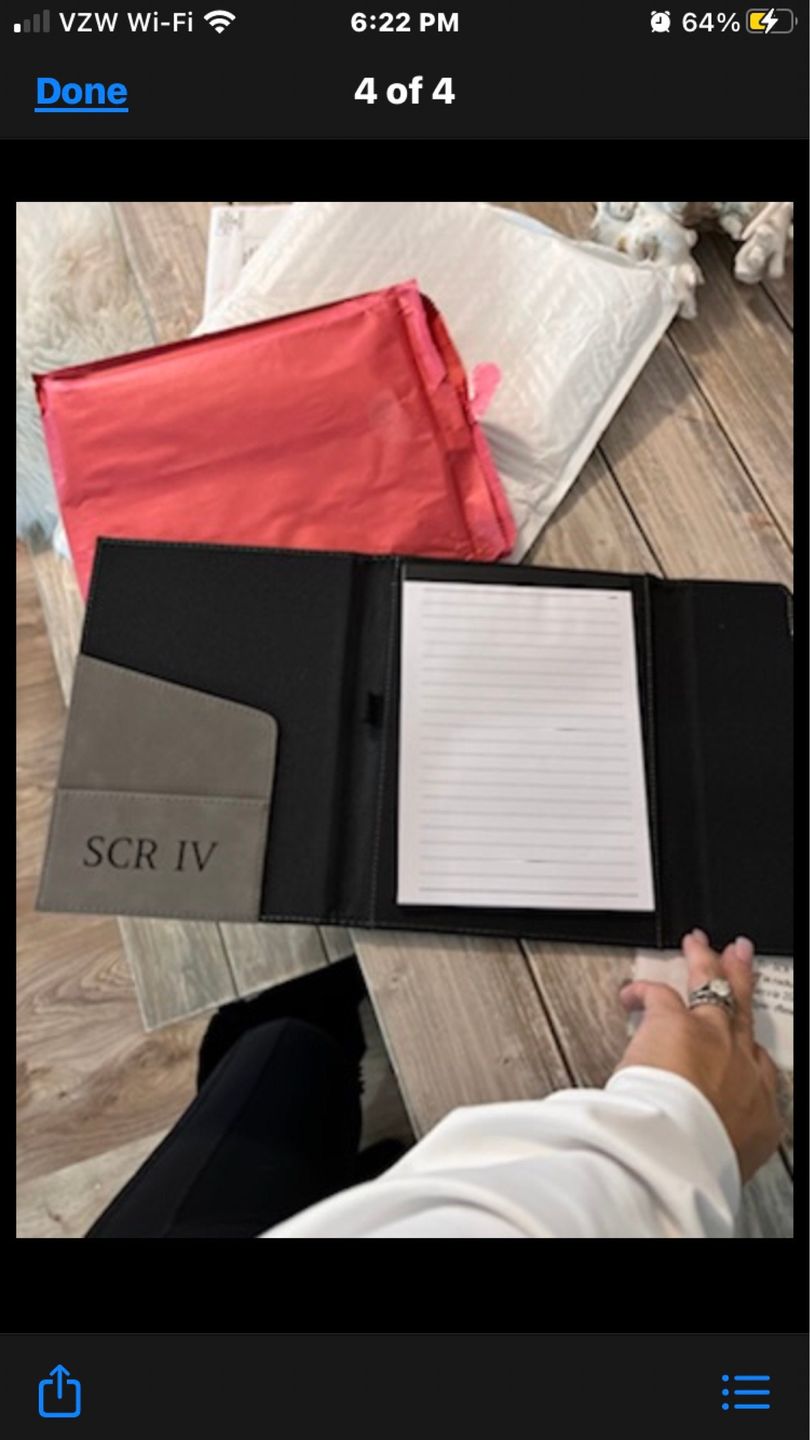 Customer photo review of Personalized Portfolio with Refillable Notepad