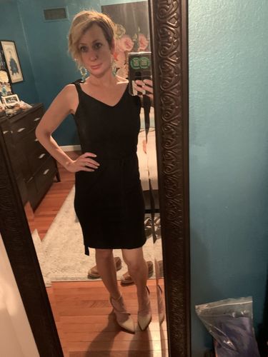 Customer photo review of Vorioal Sexy V Neck Irregular Skirt