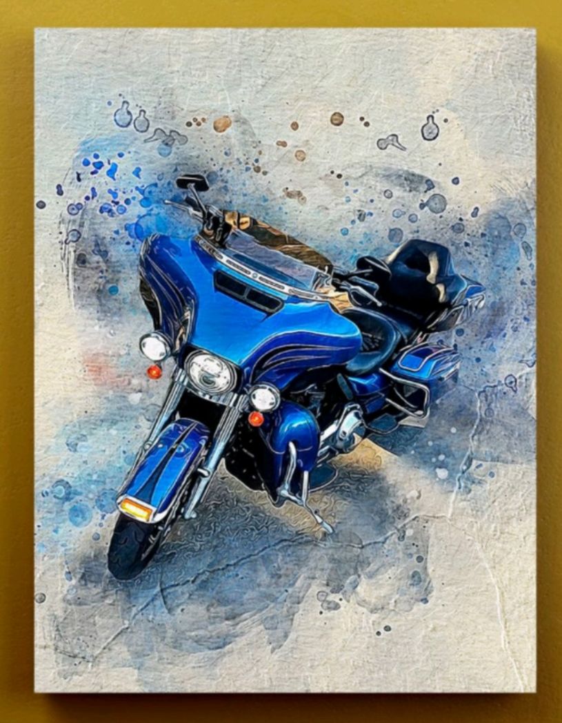 Customer photo review of Personalized Motocycle photo Painting