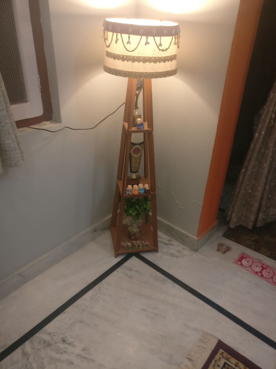 Customer photo review of Decorative  Wooden Floor Lamp for Home Decoration Living Room Corner