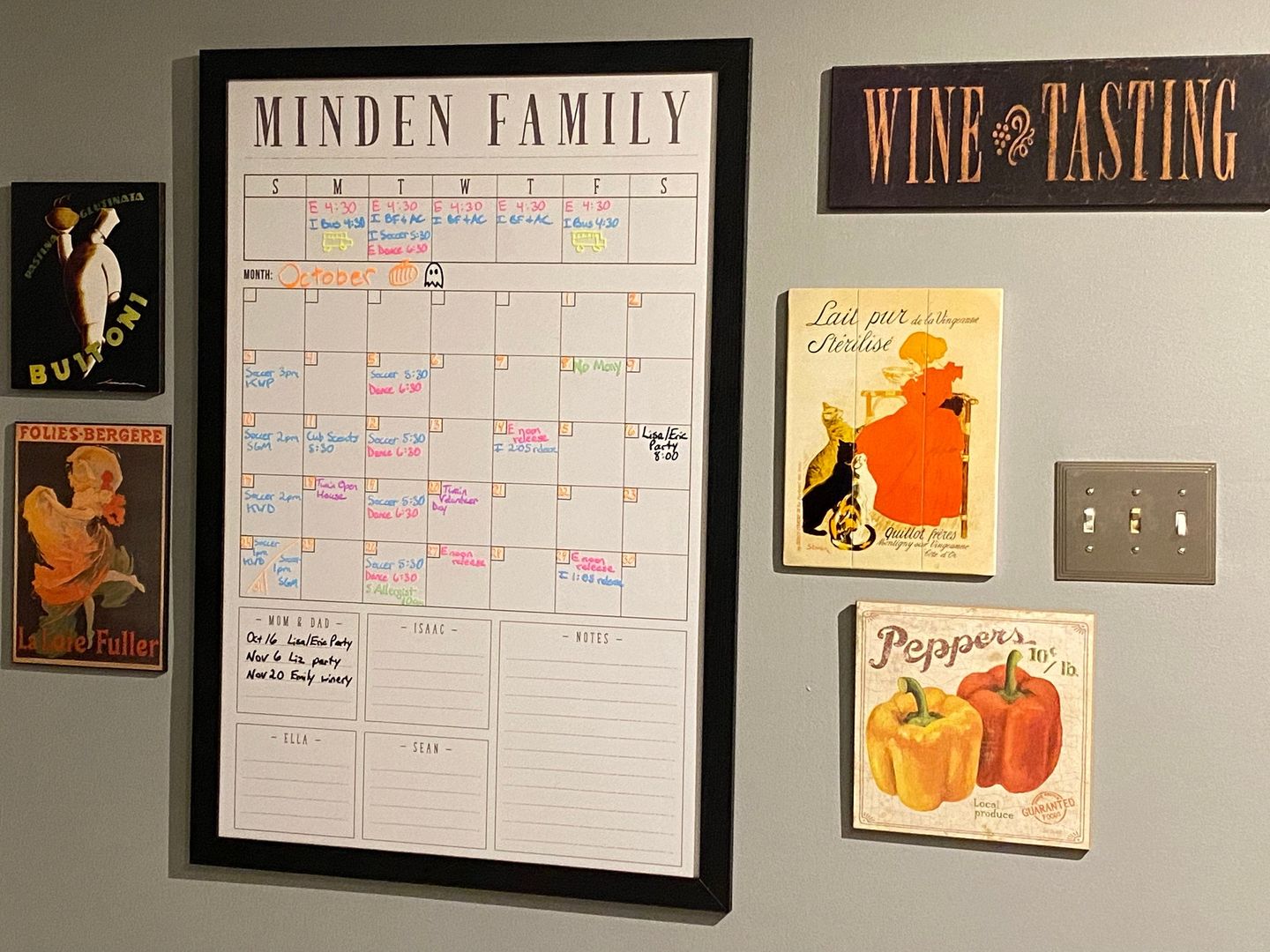 Customer photo review of Week & Month Combo Vertical Whiteboard + 6 custom boxes | Swanson Style