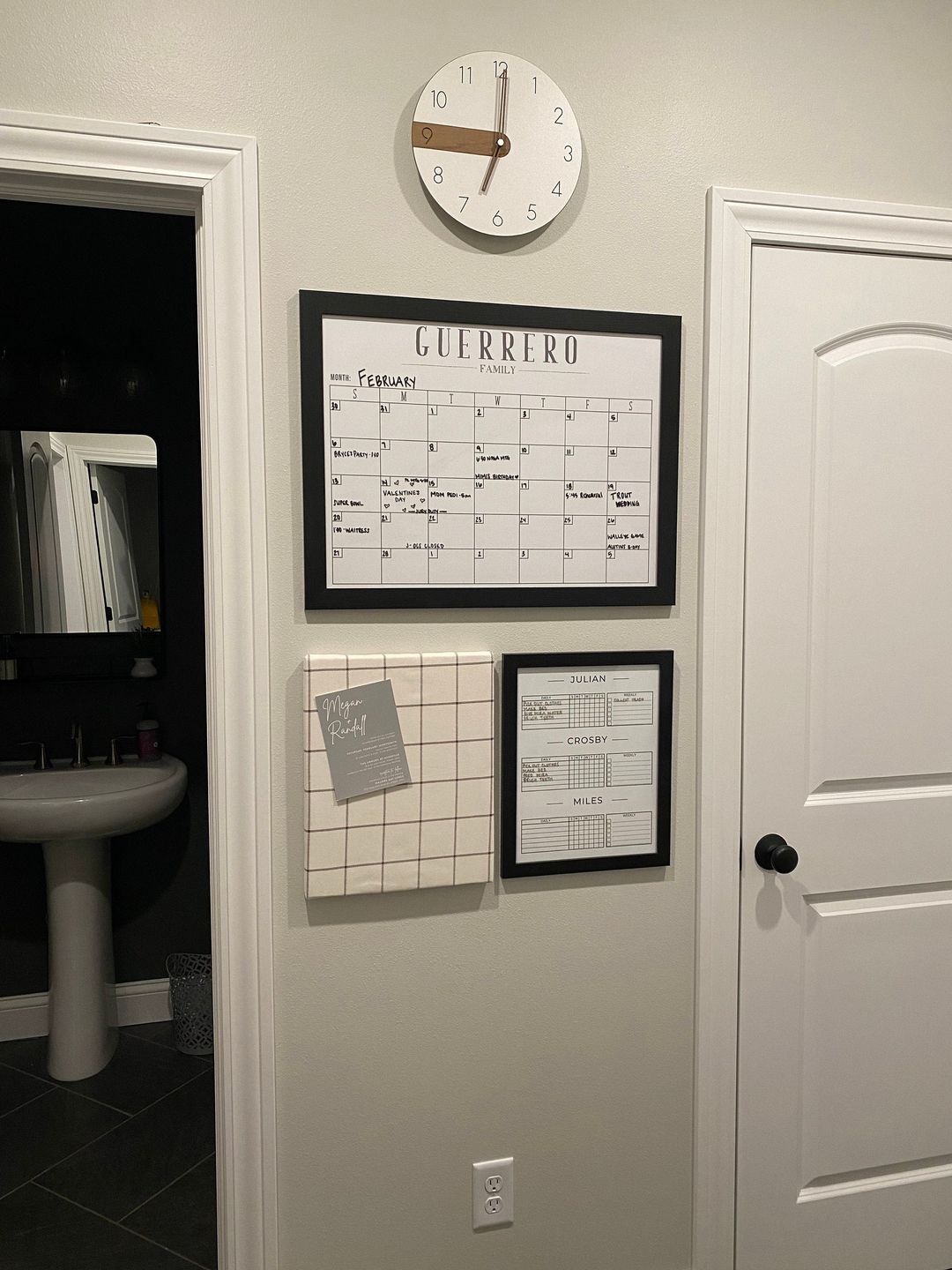 Customer photo review of Monthly Framed Horizontal Whiteboard | Swanson Style
