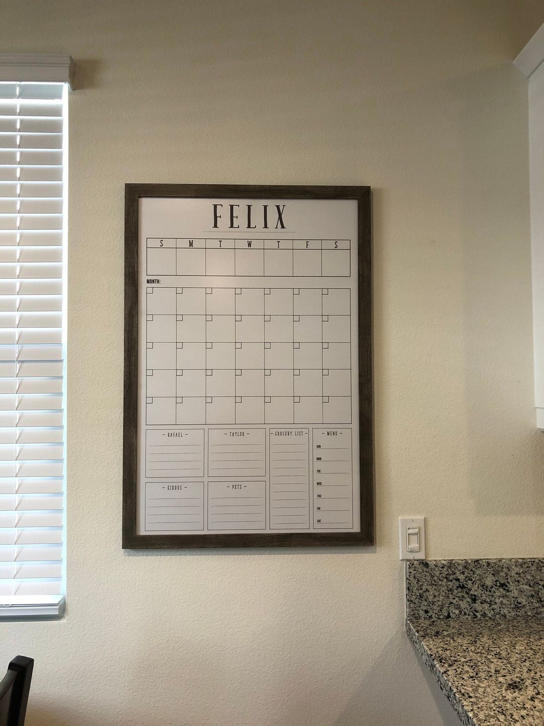 Customer photo review of Week & Month Combo Vertical Whiteboard + 6 custom boxes | Swanson Style