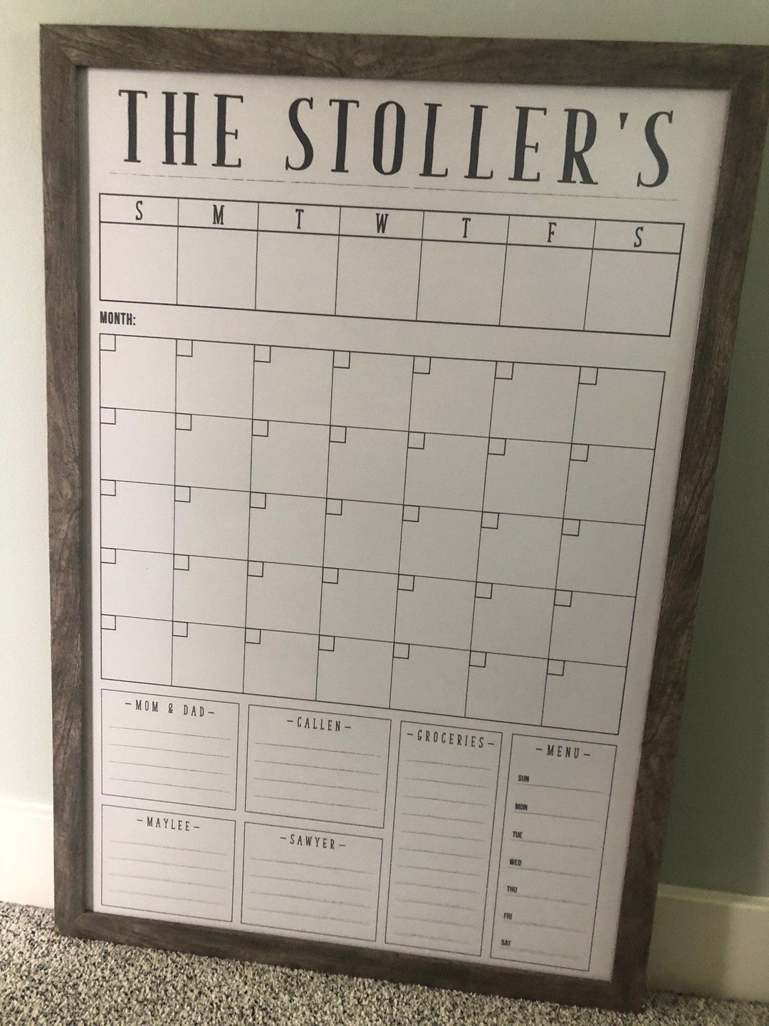Customer photo review of Week & Month Combo Vertical Whiteboard + 6 custom boxes | Swanson Style
