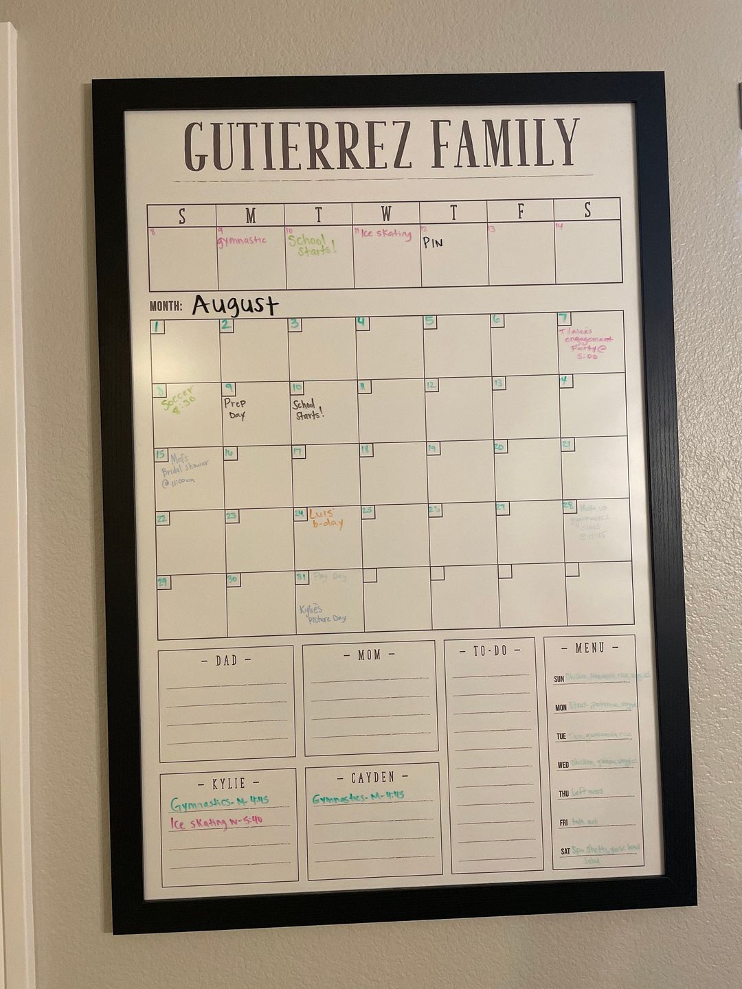 Customer photo review of Week & Month Combo Vertical Whiteboard + 6 custom boxes | Swanson Style