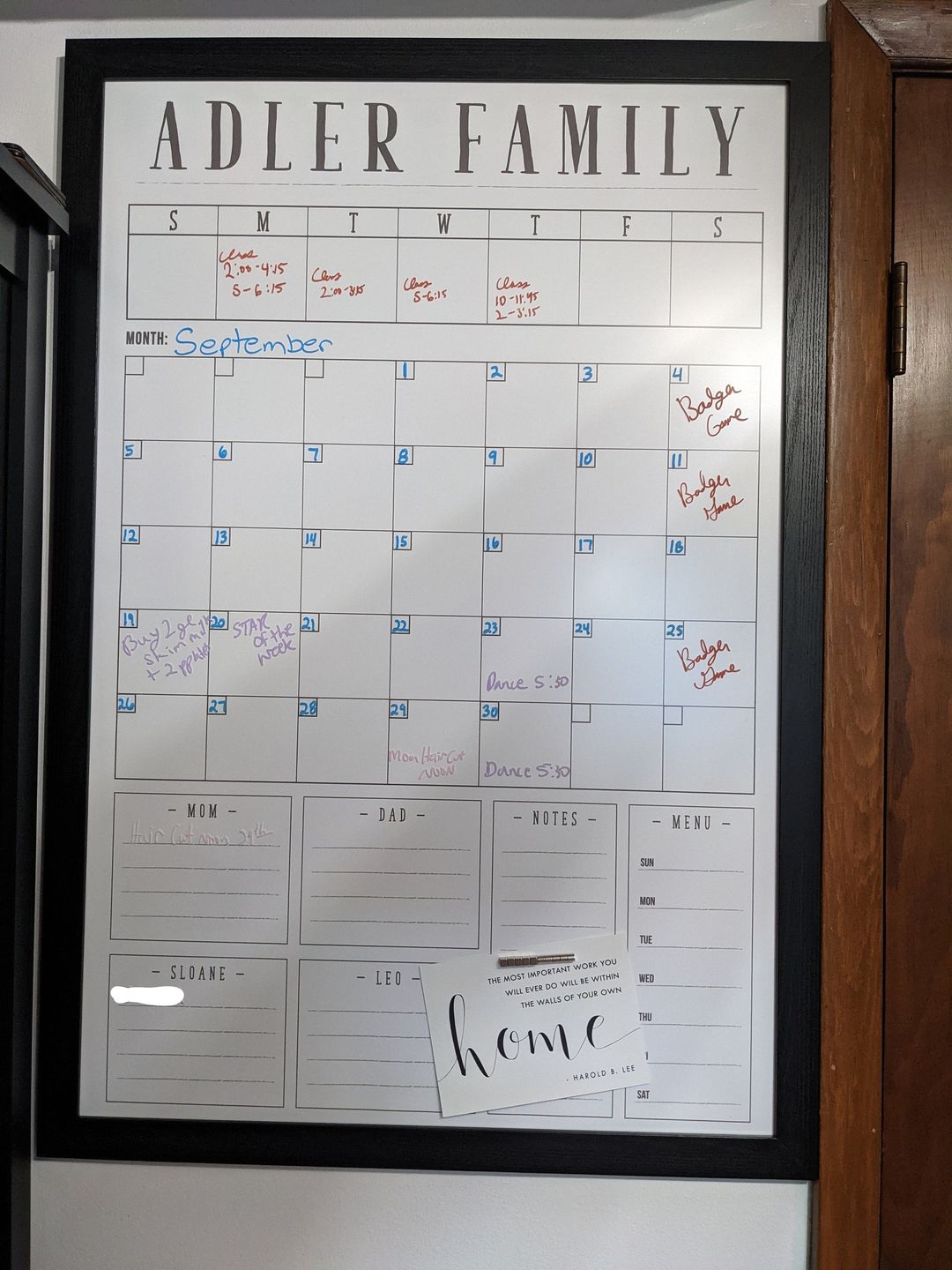 Customer photo review of Week & Month Combo Vertical Whiteboard + 6 custom boxes | Swanson Style
