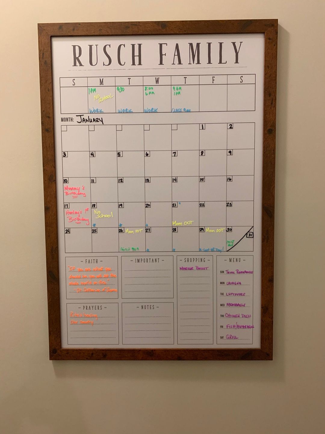 Customer photo review of Week & Month Combo Vertical Whiteboard + 6 custom boxes | Swanson Style