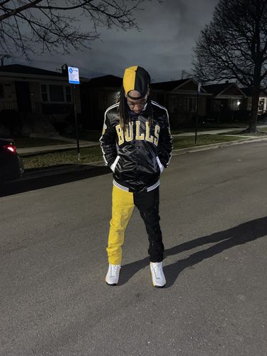 Customer photo review of Split Paint Splatter Denim (Black - Yellow)