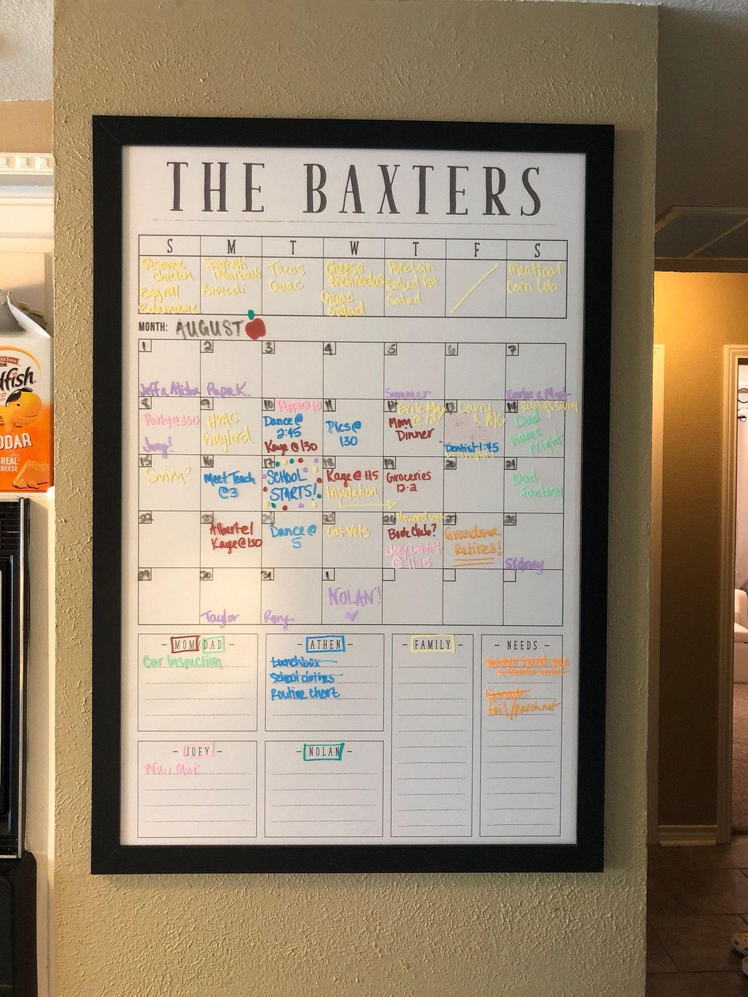 Customer photo review of Week & Month Combo Vertical Whiteboard + 6 custom boxes | Swanson Style