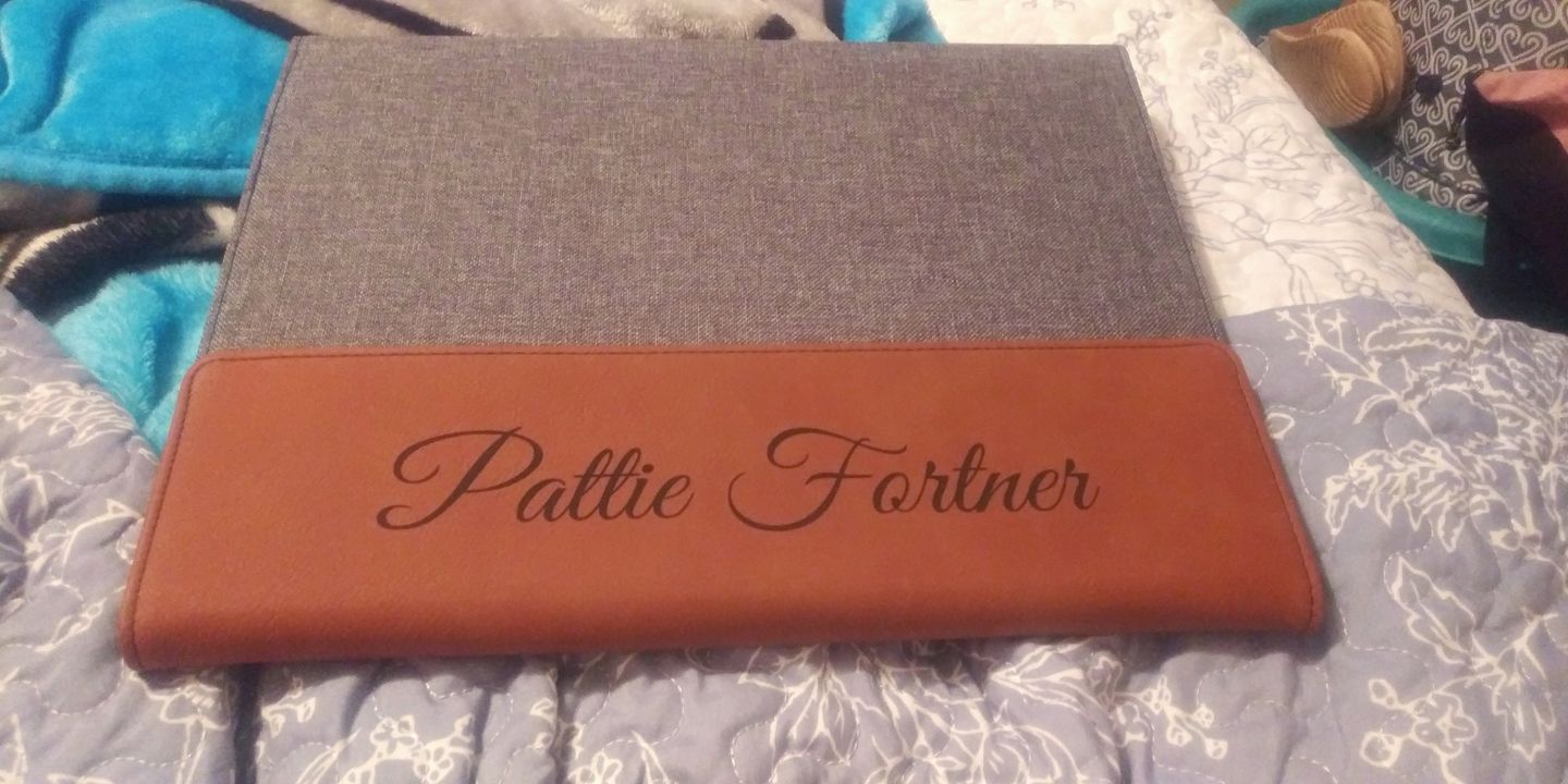 Customer photo review of Personalized Portfolio with Refillable Notepad