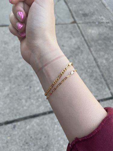 Customer photo review of gothic + paperclip bracelet stacking set