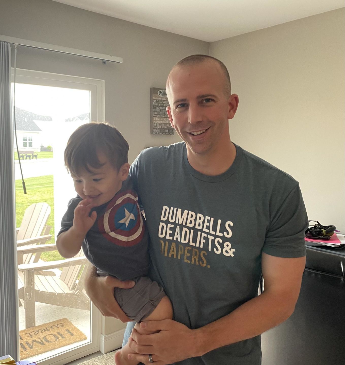 Customer photo review of Steel Blue Triple D T-Shirt